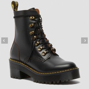 Dr. MARTINS LEONA WOMEN'S VINTAGE SMOOTH LEATHER HEELED BOOTS